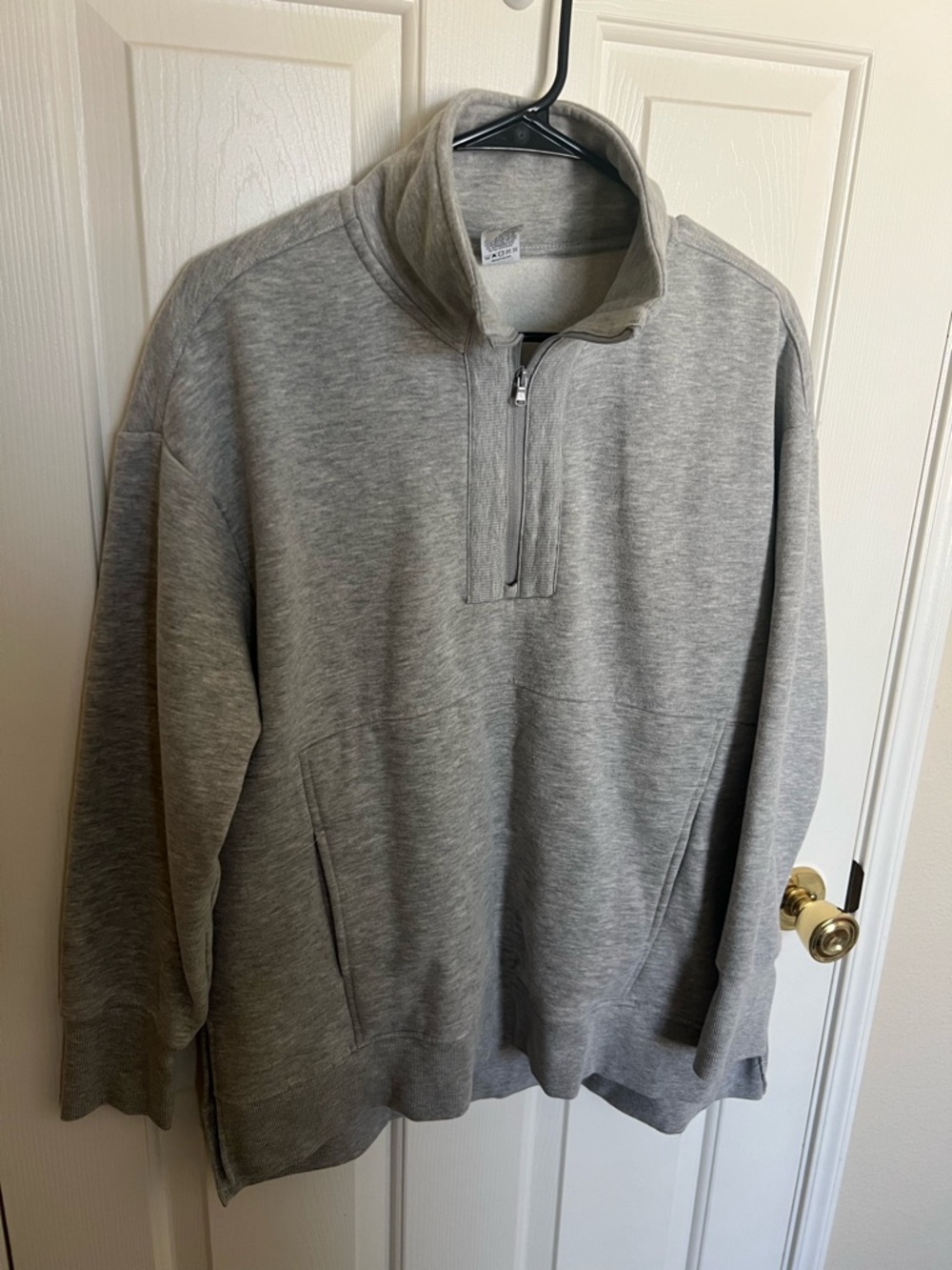 Oversized Gray Half-Zip Sweater